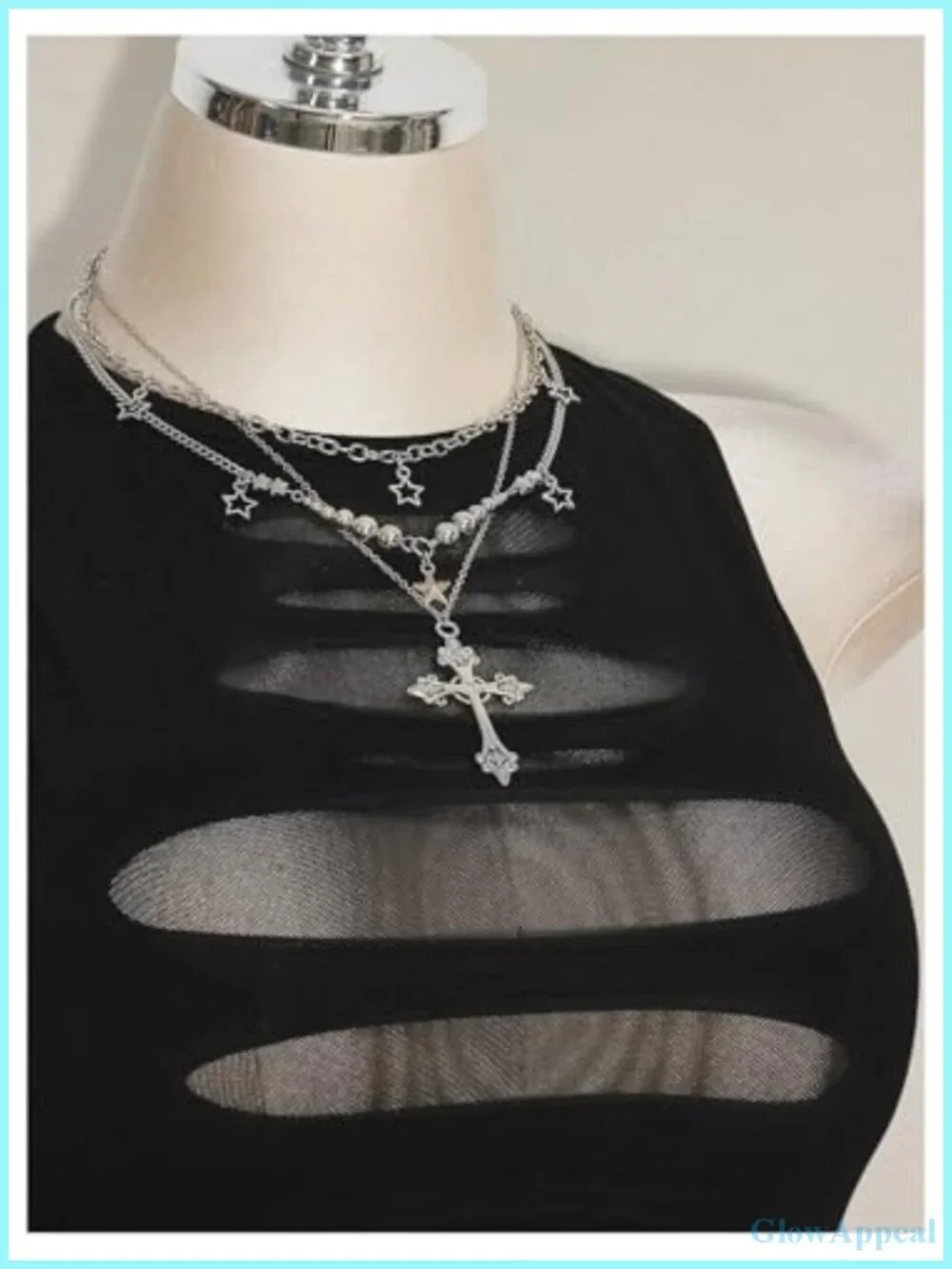 Plus Size Punk Rock Cut Out Mesh Tank Top Sleeveless Crop